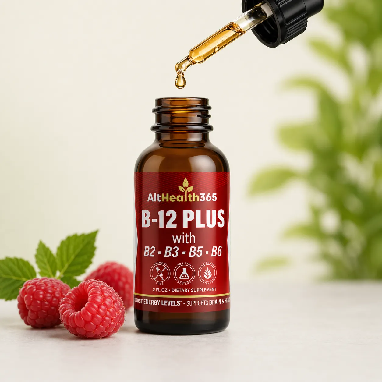 B-12 Plus Liquid Methylcobalamin B12 (Raspberry) - Image 8