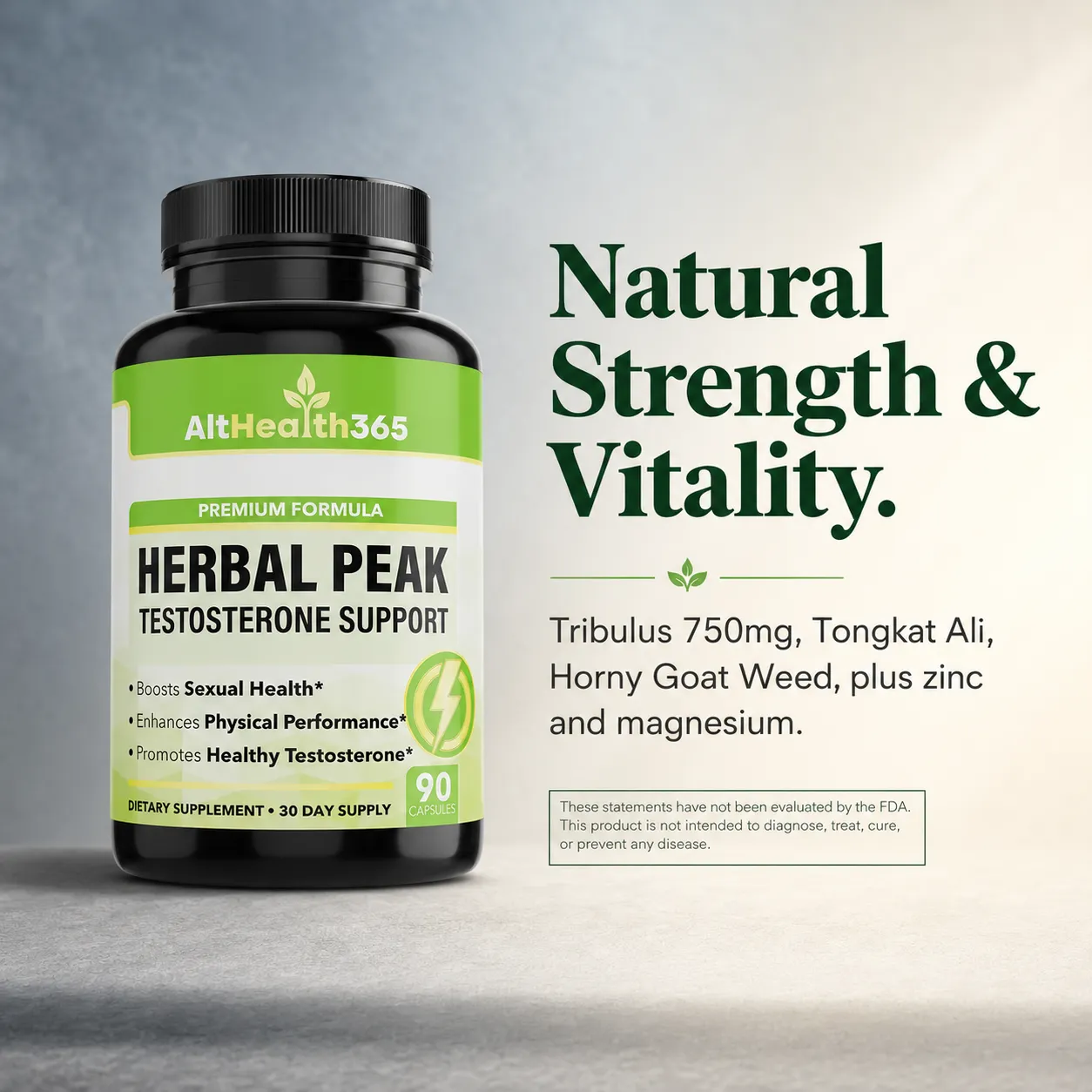 Herbal Peak Testosterone Support with Tribulus & Tongkat Ali - Image 2