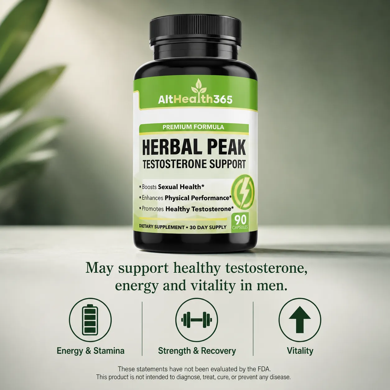 Herbal Peak Testosterone Support with Tribulus & Tongkat Ali - Image 3