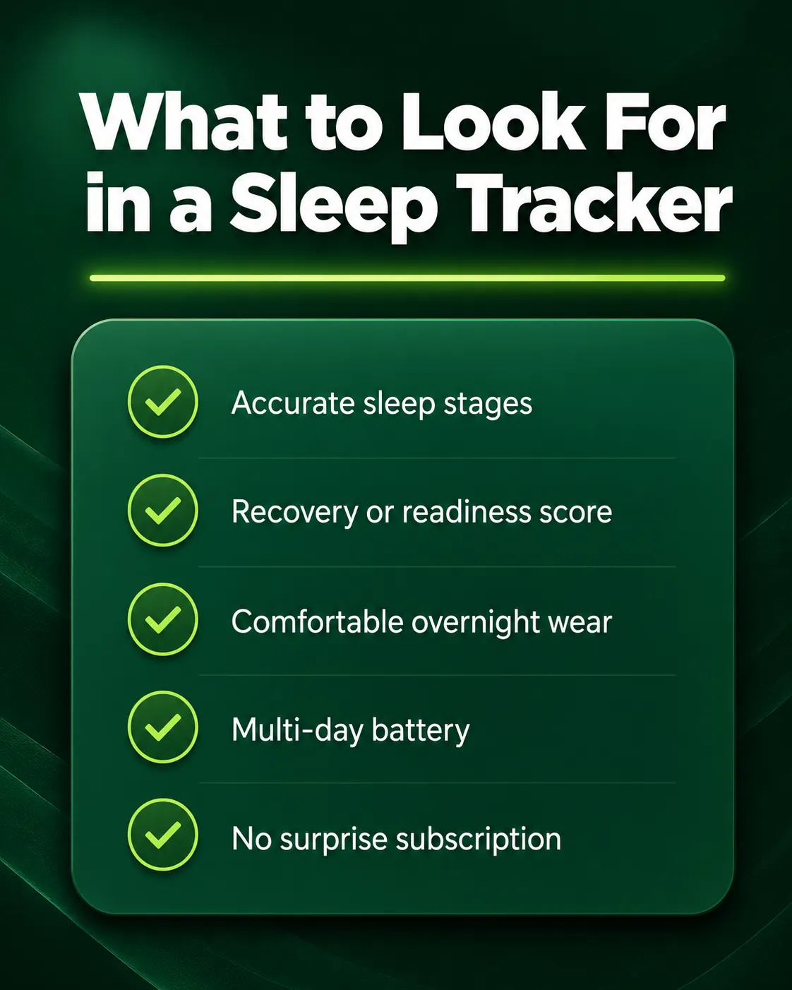 Checklist of what to look for in the best sleep trackers 2026 has to offer