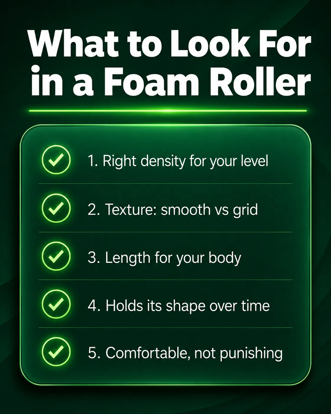 Checklist of what to look for in the best foam rollers 2026 has to offer