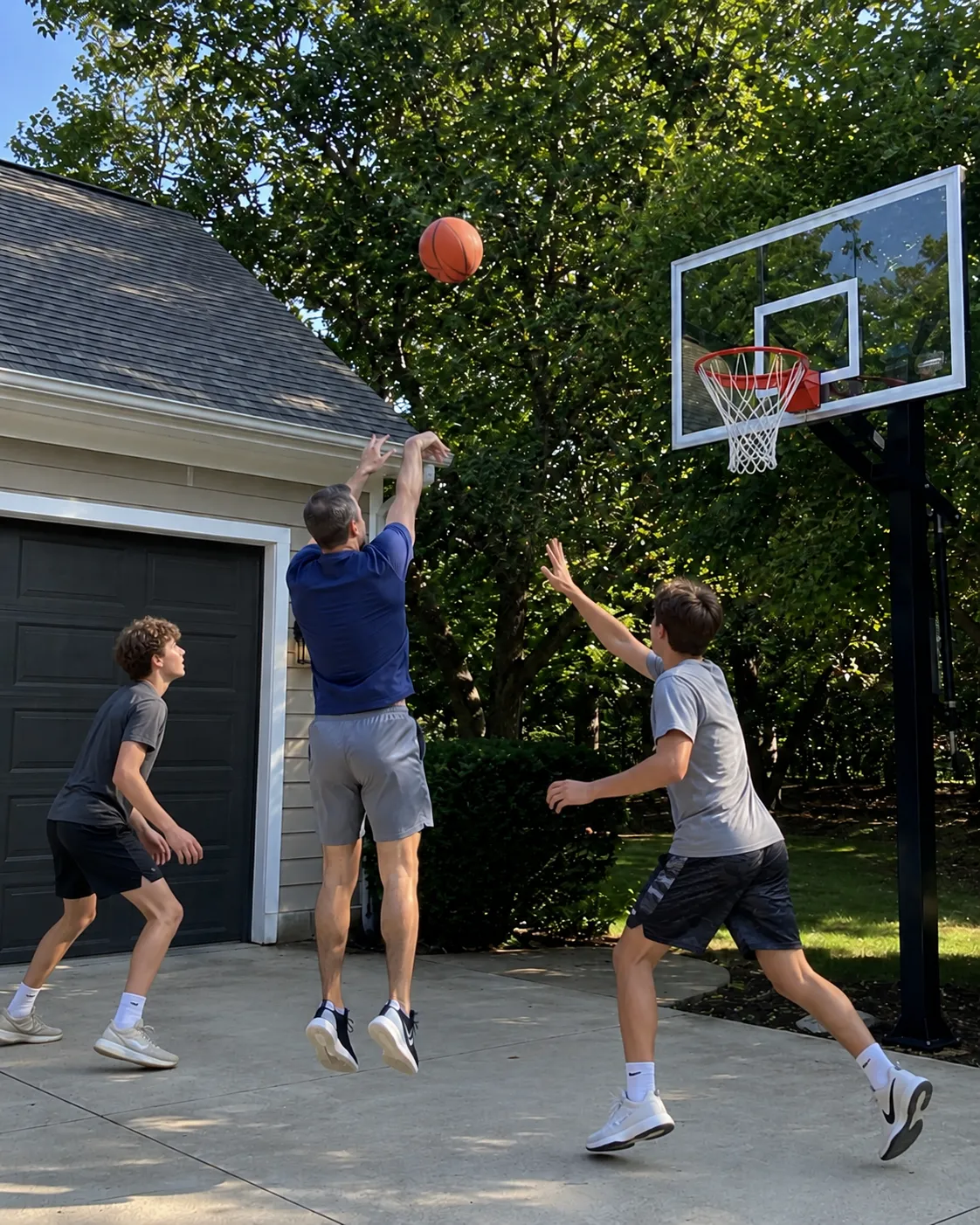 casual driveway basketball as everyday movement and cardio