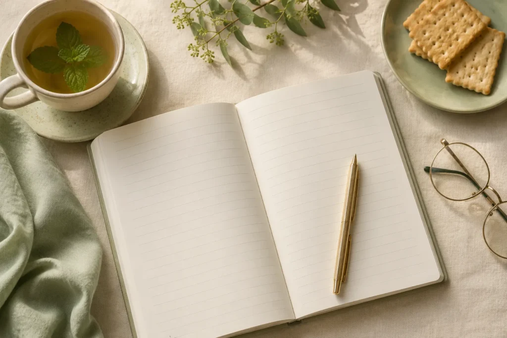 keeping a simple food and symptom journal to notice gut patterns