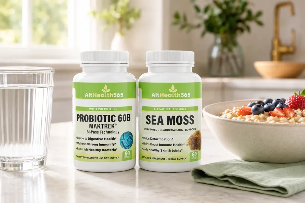 Gut Reset Duo supplements as part of a simple daily gut support routine