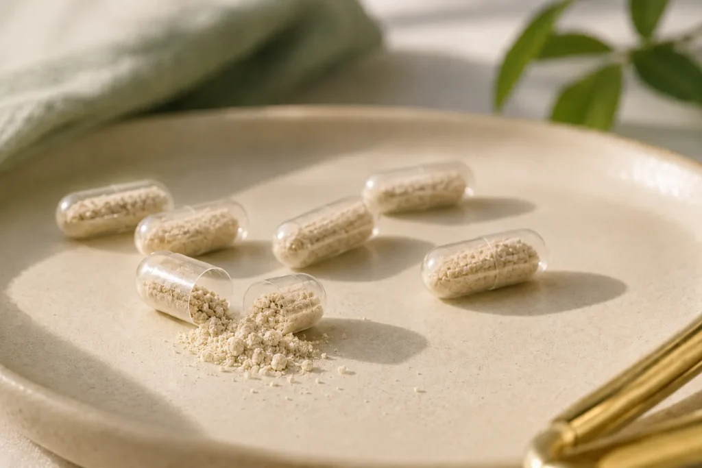 probiotic capsules close up showing what colony forming units look like in supplement form