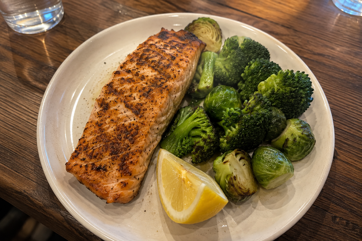 Salmon and other omega-3 rich foods prepared in a home kitchen