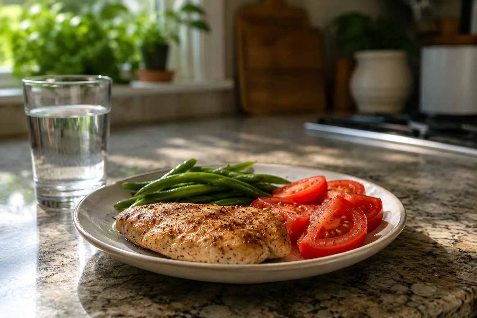 Table with real, whole foods representing everyday clean eating