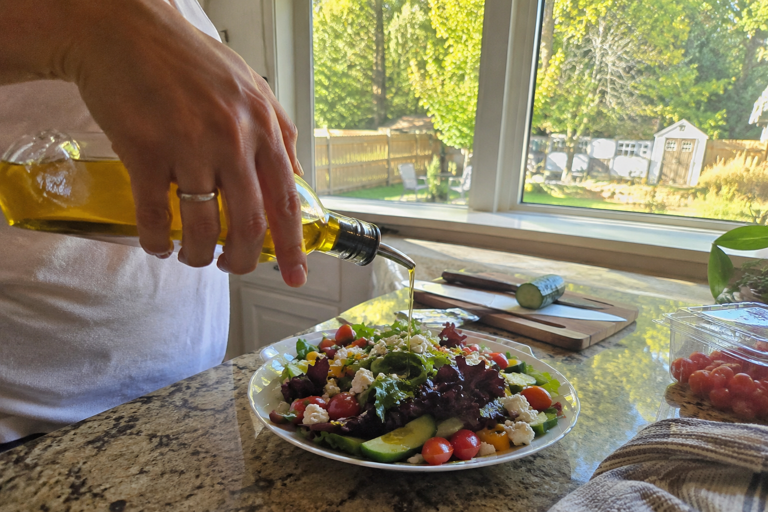 Home-cooked plate of vegetables and lean protein reflecting heart-smart eating changes