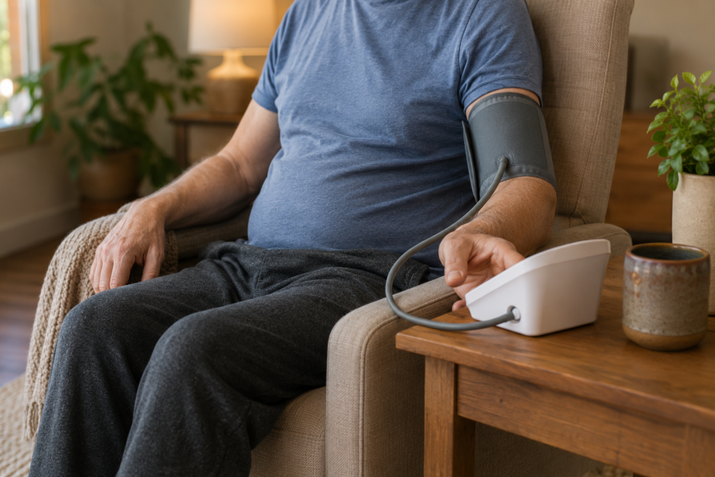Using an upper arm blood pressure monitor at home, the style doctors recommend most