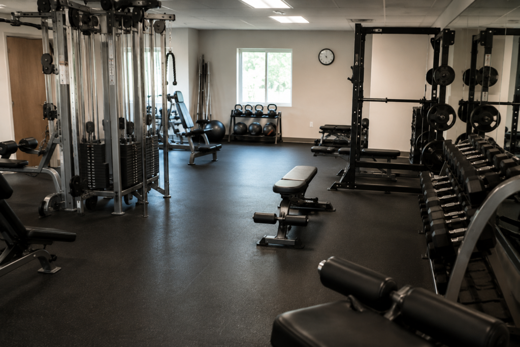 Home gym space representing the daily movement habit I built for heart health after my health scare