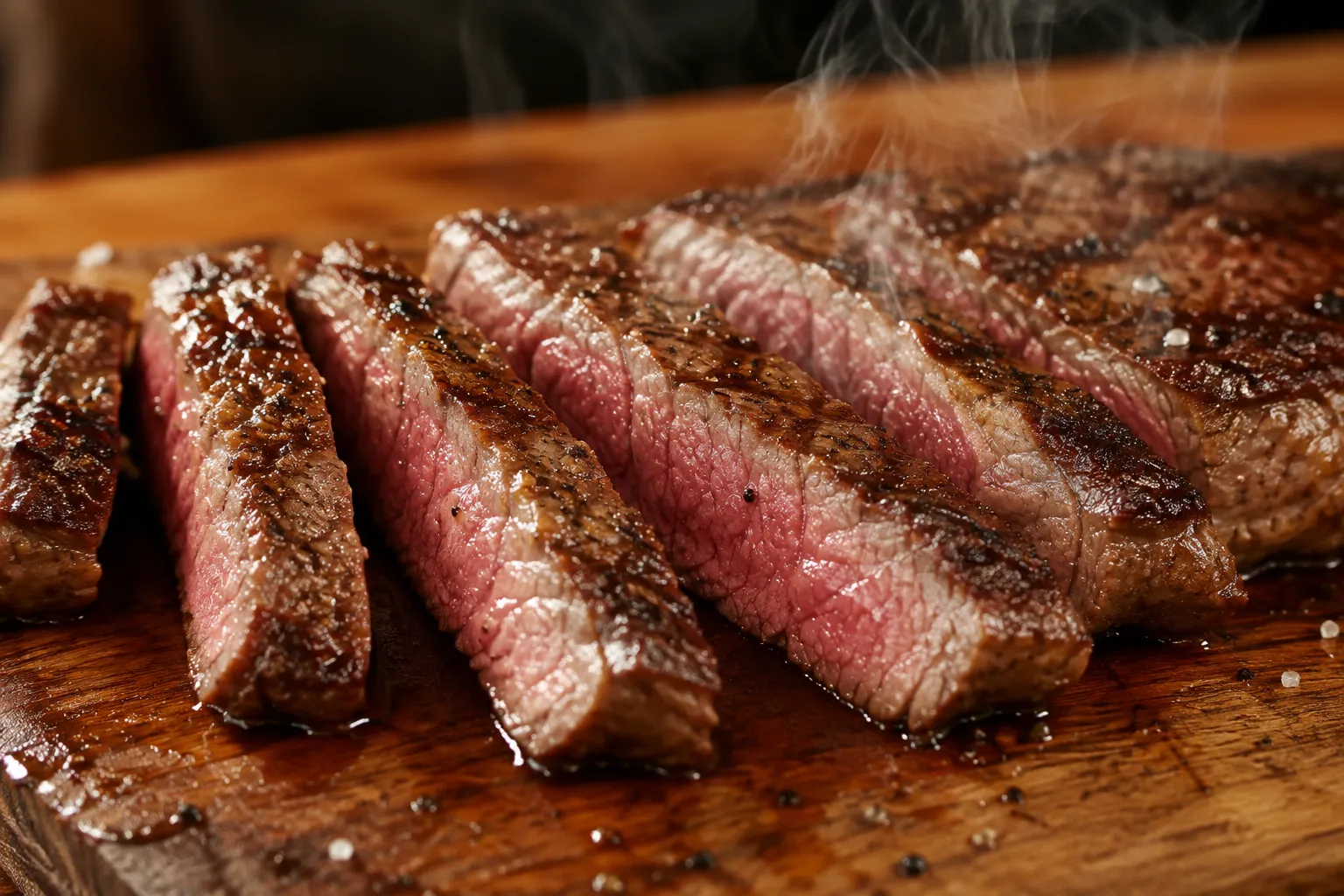 Cast iron seared steak with vegetables and a potato on a plate