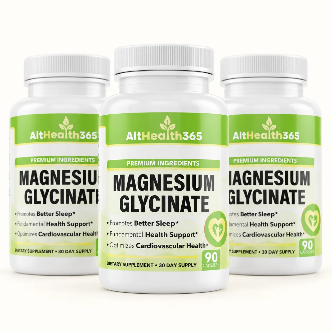 3 bottles of AltHealth365 Magnesium Glycinate