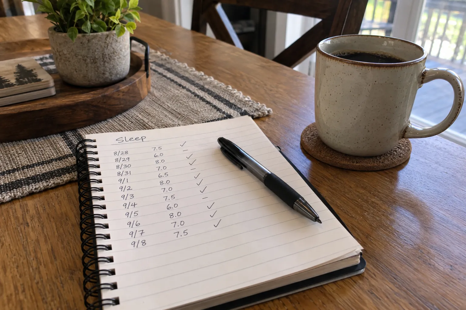 magnesium glycinate and melatonin sleep log notebook